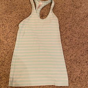 blue and white striped Ivivva tank top